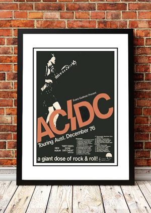 AC/DC ‘A Giant Dose Of Rock N Roll’ In Store Poster 1976