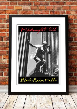 Midnight Oil ‘Black Rain Falls’ In Store Poster 1990