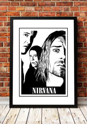 Nirvana ‘Black And White’ Band Poster