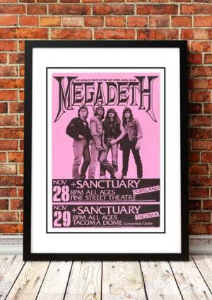 Megadeth ‘Portand / Tacoma’ Tour Poster 1987